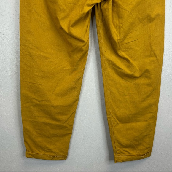 J. Crew Linen Cotton mustard yellow pants women’s 6 Natural Casual Boho Pockets - Picture 10 of 12